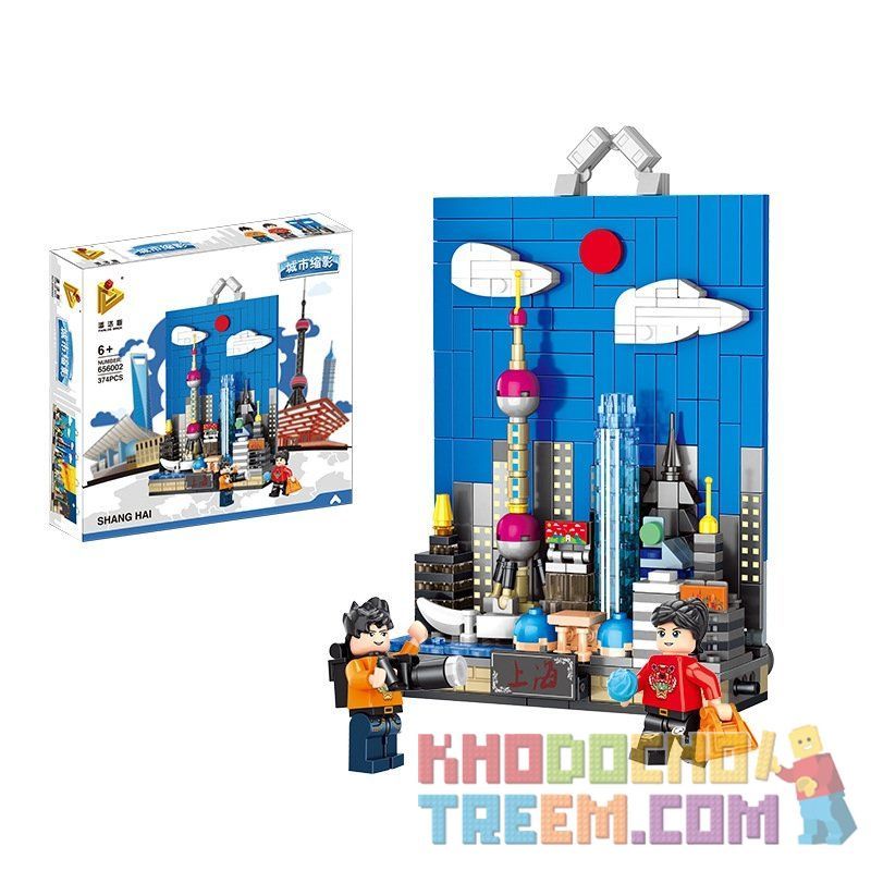 PanlosBrick 656002 Panlos Brick 656002 non  MỘT GÓC THÀNH PHỐ THƯỢNG HẢI bộ đồ chơi xếp lắp ráp ghép mô hình City SHANGHAI 374 khối
