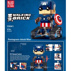 MouldKing 13041 Mould King 13041 non  ĐỘI TRƯỞNG MỸ ĐIỀU KHIỂN TỪ XA bộ đồ chơi xếp lắp ráp ghép mô hình Walking Brick WALKING BRICK PENTAGRAM-BLOCK MAN Búp Bê Biết Đi 374 khối