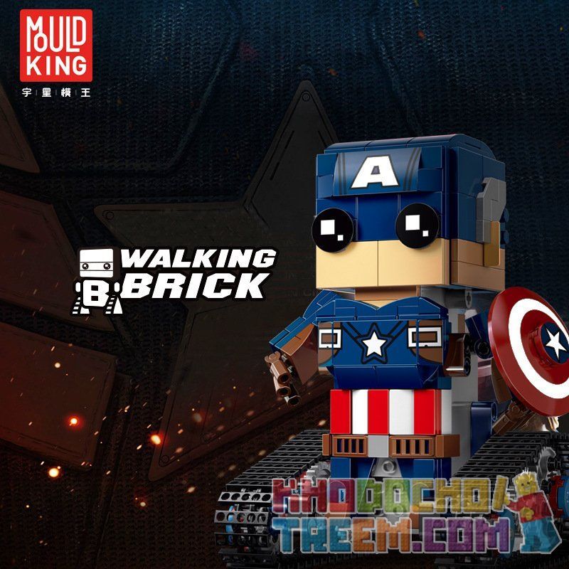 MouldKing 13041 Mould King 13041 non  ĐỘI TRƯỞNG MỸ ĐIỀU KHIỂN TỪ XA bộ đồ chơi xếp lắp ráp ghép mô hình Walking Brick WALKING BRICK PENTAGRAM-BLOCK MAN Búp Bê Biết Đi 374 khối