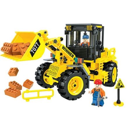 IBLOCK PL-920-108 920-108 PL920-108 Winner 7077 non  MÁY XÚC VÀNG bộ đồ chơi xếp lắp ráp ghép mô hình City LITTLE ENGINEERS Thành Phố 371 khối