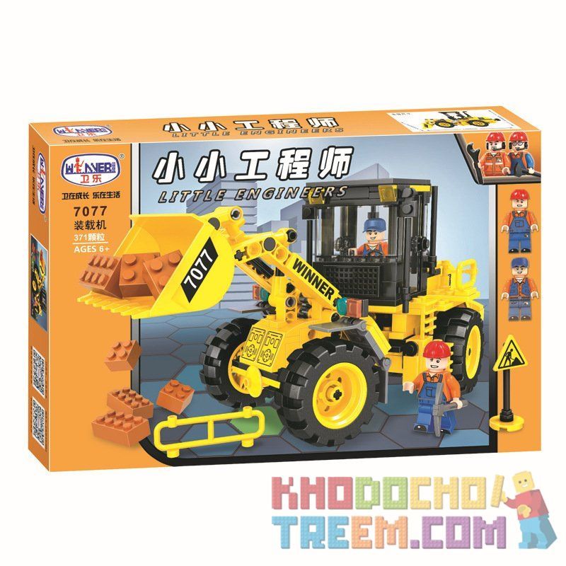 Winner 7077 Xếp hình kiểu Lego CITY Little Engineers Small Engineer Loader Máy Xúc Vàng 371 khối Winner 7077 Xếp hình kiểu Lego CITY Little Engineers Small Engineer Loader Máy Xúc Vàng 371 khối