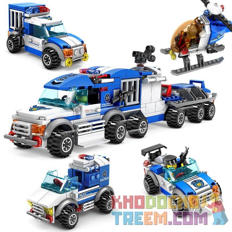 Kazi KY67252 67252 non Lego XE CHỈ HUY HỘ TỐNG LỚN 4IN1 KIỂU bộ đồ chơi xếp lắp ráp ghép mô hình Police CITY POLICE Cảnh Sát 367 khối