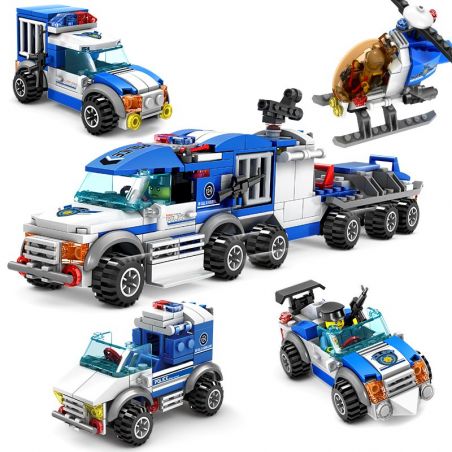 Kazi KY67252 67252 non  XE CHỈ HUY HỘ TỐNG LỚN 4IN1 KIỂU bộ đồ chơi xếp lắp ráp ghép mô hình Police CITY POLICE Cảnh Sát 367 khối