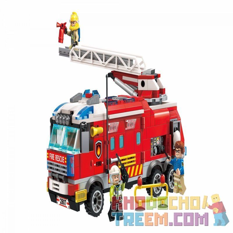 Enlighten 2807 Qman 2807 non Lego XE CHỈ HUY CHỮA CHÁY bộ đồ chơi xếp lắp ráp ghép mô hình Fire Rescure FIRERESCUE Cứu Hỏa 366 khối