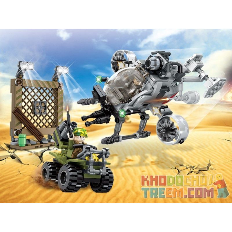 PanlosBrick 631005B Panlos Brick 631005B non  BỘ LẮP RÁP MÁY BAY TRỰC THẰNG CHIẾN ĐẤU VÀ XE Ô TÔ ĐỊA HÌNH bộ đồ chơi xếp lắp ráp ghép mô hình Justice Action Thi Hành Công Lý 345 khối