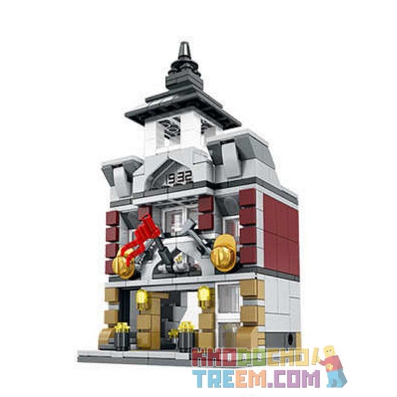 SEMBO WEKKI VIGGI SD6302 6302 non  SỞ CỨU HỎA bộ đồ chơi xếp lắp ráp ghép mô hình Mini Modular SEMBO BLOCK Đường Phố Thu Nhỏ 345 khối