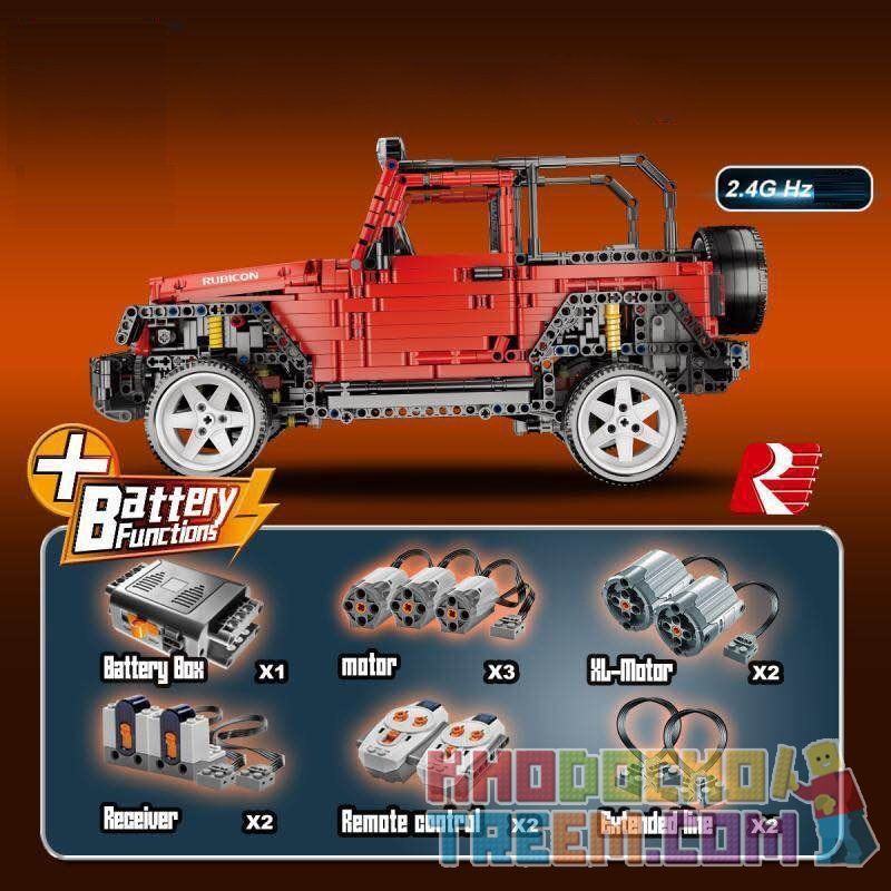 LEPIN 20090 REBRICKABLE MOC-5140 5140 MOC5140 Xếp hình kiểu Lego FORMA Jeep  Wrangler Rubicon RC Xe Địa Hình Jeep Điều Khiển Từ Xa giá sốc rẻ nhất