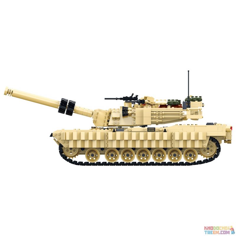 GUDI 6102 non  XE TĂNG CHỦ LỰC tỷ lệ 1:18 bộ đồ chơi xếp lắp ráp ghép mô hình Military Army M1A2 ABRAMS U.S. MAIN BATTLE TANK Quân Sự Bộ Đội 2155 khối