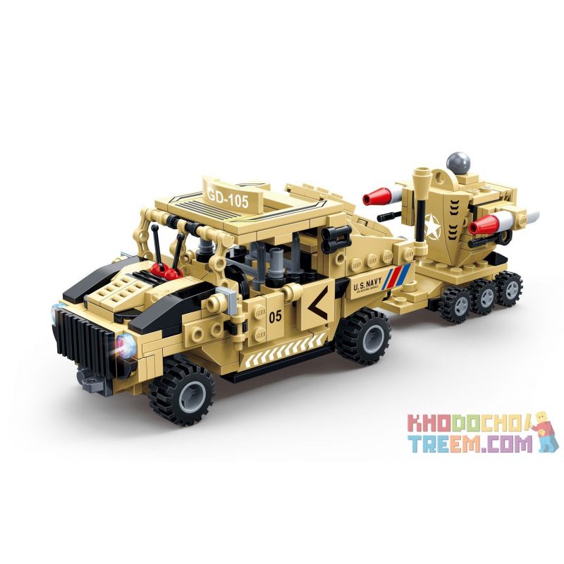 GUDI 8718 non  XE CHUYÊN DỤNG PHÒNG THỦ MÁY BAY ĐƯỢC LẮP RÁP BỞI PHẢN LỰC TRỰC THĂNG BỌC THÉP TĂNG TÀU NGẦM bộ đồ chơi xếp lắp ráp ghép mô hình Military Army SUPER SENTAI Quân Sự Bộ Đội 352 khối