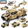 GUDI 8718 non  XE CHUYÊN DỤNG PHÒNG THỦ MÁY BAY ĐƯỢC LẮP RÁP BỞI PHẢN LỰC TRỰC THĂNG BỌC THÉP TĂNG TÀU NGẦM bộ đồ chơi xếp lắp ráp ghép mô hình Military Army SUPER SENTAI Quân Sự Bộ Đội 352 khối