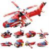Kazi KY80514 80514 non  MÁY BAY CHỮA CHÁY ĐƯỢC LẮP BỞI 8 PHƯƠNG TIỆN NHỎ GỒM TRỰC THĂNG Ô TÔ CA NÔ XE TRƯỢT TUYẾT. bộ đồ chơi xếp lắp ráp ghép mô hình Fire Rescure CITY FIRE SERIES Cứu Hỏa 349 khối