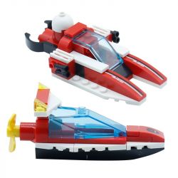 Kazi KY80514 80514 non  MÁY BAY CHỮA CHÁY ĐƯỢC LẮP BỞI 8 PHƯƠNG TIỆN NHỎ GỒM TRỰC THĂNG Ô TÔ CA NÔ XE TRƯỢT TUYẾT. bộ đồ chơi xếp lắp ráp ghép mô hình Fire Rescure CITY FIRE SERIES Cứu Hỏa 349 khối