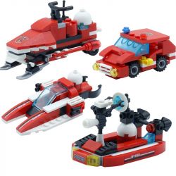 Kazi KY80514 80514 non  MÁY BAY CHỮA CHÁY ĐƯỢC LẮP BỞI 8 PHƯƠNG TIỆN NHỎ GỒM TRỰC THĂNG Ô TÔ CA NÔ XE TRƯỢT TUYẾT. bộ đồ chơi xếp lắp ráp ghép mô hình Fire Rescure CITY FIRE SERIES Cứu Hỏa 349 khối