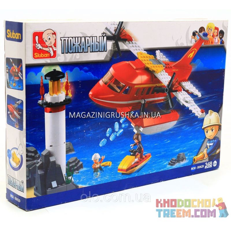 SLUBAN M38-B0629 B0629 0629 M38B0629 38-B0629 non  MÁY BAY PHẢN LỰC NƯỚC bộ đồ chơi xếp lắp ráp ghép mô hình Fire Rescure ARIAL FIREFIGHTING PLANE Cứu Hỏa 348 khối