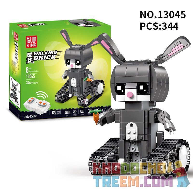 MouldKing 13045 Mould King 13045 non  BỘ LẮP RÁP THỎ ĐIỀU KHIỂN TỪ XA bộ đồ chơi xếp lắp ráp ghép mô hình Walking Brick WALKING BRICK HUDY-RABBIT Búp Bê Biết Đi 344 khối