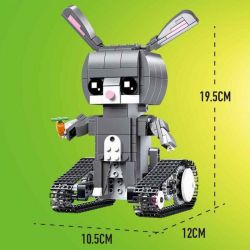 MouldKing 13045 Mould King 13045 non  BỘ LẮP RÁP THỎ ĐIỀU KHIỂN TỪ XA bộ đồ chơi xếp lắp ráp ghép mô hình Walking Brick WALKING BRICK HUDY-RABBIT Búp Bê Biết Đi 344 khối