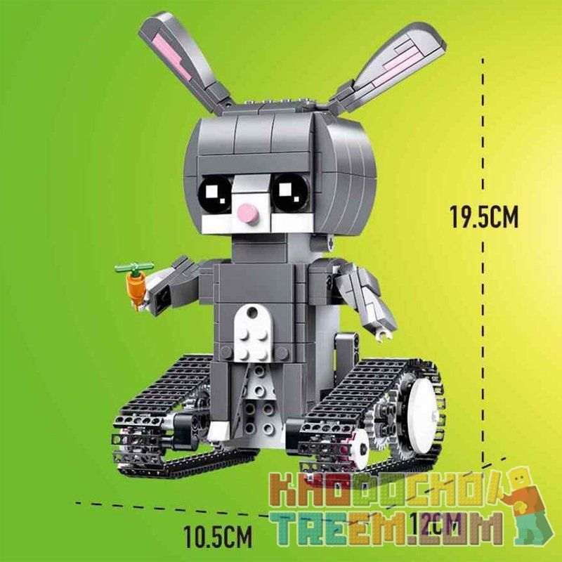 MouldKing 13045 Mould King 13045 non  BỘ LẮP RÁP THỎ ĐIỀU KHIỂN TỪ XA bộ đồ chơi xếp lắp ráp ghép mô hình Walking Brick WALKING BRICK HUDY-RABBIT Búp Bê Biết Đi 344 khối