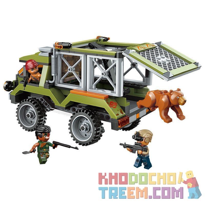 Enlighten 1923 Qman 1923 non  CUỘC CHIẾN GIỮA CẢNH SÁT VÀ NHỮNG KẺ BẮT TRỘM GẤU bộ đồ chơi xếp lắp ráp ghép mô hình Police BATTLE FORCE 344 khối