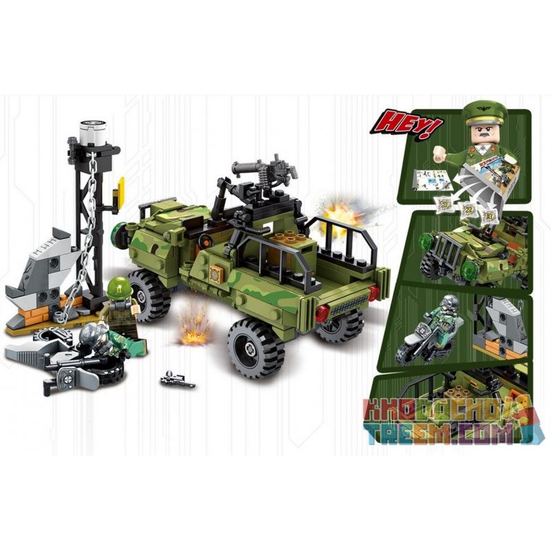 PanlosBrick 631005A Panlos Brick 631005A non  XE TẢI QUẤN SỰ TRUY BẮT TỘI PHẠM bộ đồ chơi xếp lắp ráp ghép mô hình Justice Action Thi Hành Công Lý 343 khối