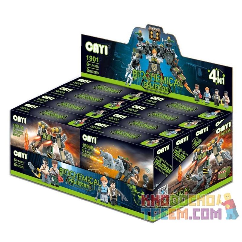 CAYI 1901A 1901B 1901C 1901D non  TỔ HỢP MECH 4 BỘ XƯƠNG NGOÀI X1 VỊ TRÍ PHÁO Ô TÔ TỐC ĐỘ NHANH TRỰC THĂNG CÁ NHÂN bộ đồ chơi xếp lắp ráp ghép mô hình Biochemical Policeman Cảnh Sát Chống Vũ Khí Hóa Học 346 khối