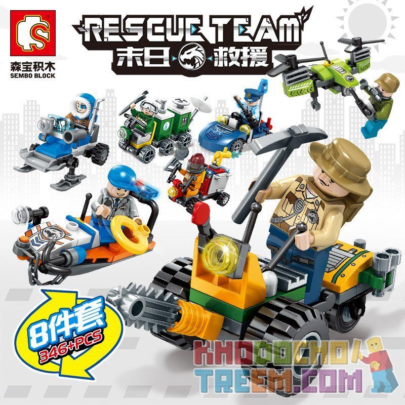 SEMBO SD9148 9148 SD9149 9149 SD9150 9150 SD9151 9151 SD9152 9152 SD9153 9153 SD9154 9154 SD9155 9155 Xếp hình kiểu  CITY The Next World Rescue Team Start Rescue Lượng Lượng Tìm Kiếm Cứu Nạn gồm 8 hộp nhỏ 346 khối