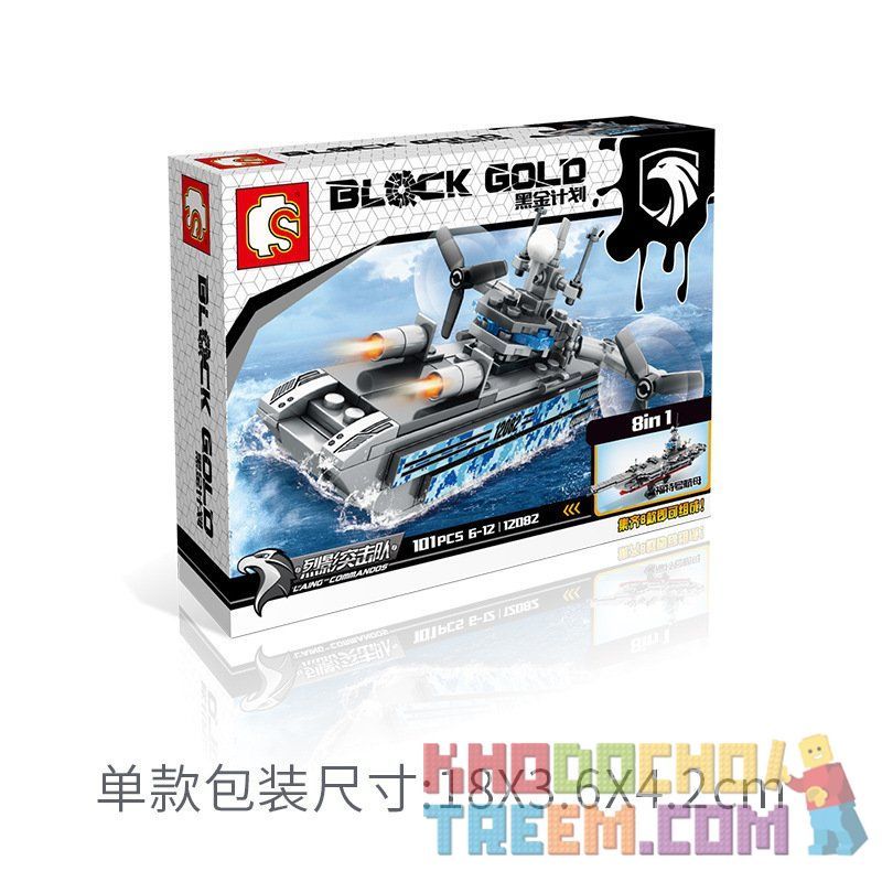 SEMBO 12082 12083 12084 12085 12086 12087 12088 12089 non  TÀU SÂN BAY KẾT HỢP bộ đồ chơi xếp lắp ráp ghép mô hình Black Gold Cuộc Chiến Vàng Đen 836 khối