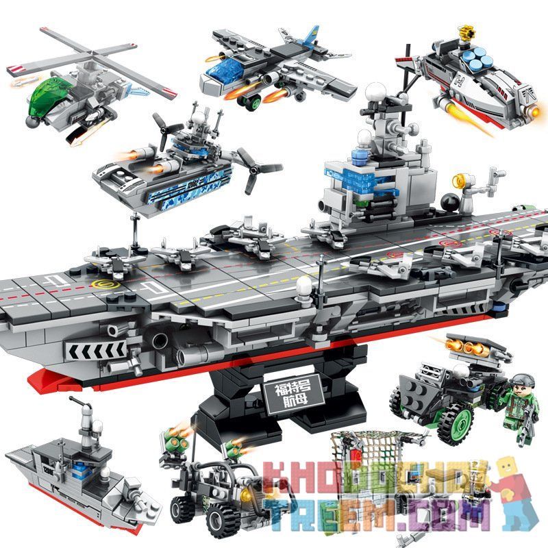 SEMBO 12082 12083 12084 12085 12086 12087 12088 12089 non  TÀU SÂN BAY KẾT HỢP bộ đồ chơi xếp lắp ráp ghép mô hình Black Gold Cuộc Chiến Vàng Đen 836 khối