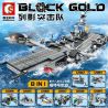 SEMBO 12082 12083 12084 12085 12086 12087 12088 12089 non  TÀU SÂN BAY KẾT HỢP bộ đồ chơi xếp lắp ráp ghép mô hình Black Gold Cuộc Chiến Vàng Đen 836 khối