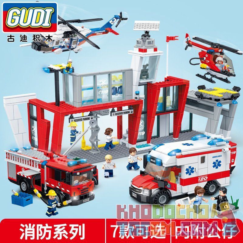 GUDI 9228 non  TRẠM CỨU HỎA GỒM Ô TÔ VÀ MÁY BAY bộ đồ chơi xếp lắp ráp ghép mô hình City FIREMAN FIRE STATION Thành Phố 810 khối GUDI 9228 non  TRẠM CỨU HỎA GỒM Ô TÔ VÀ MÁY BAY bộ đồ chơi xếp lắp ráp ghép mô hình City FIREMAN FIRE STATION Thành Phố 810 khối