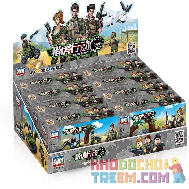 GUDI 8038 8038A 8038B 8038C 8038D 8038E 8038F 8038G 8038H Xếp hình kiểu Lego TIGER HUNT Tiger Hunt Căn cứ quân sự gồm 8 hộp nhỏ 795 khối GUDI 8038 8038A 8038B 8038C 8038D 8038E 8038F 8038G 8038H Xếp hình kiểu Lego TIGER HUNT Tiger Hunt Căn cứ quân sự gồm 8 hộp nhỏ 795 khối