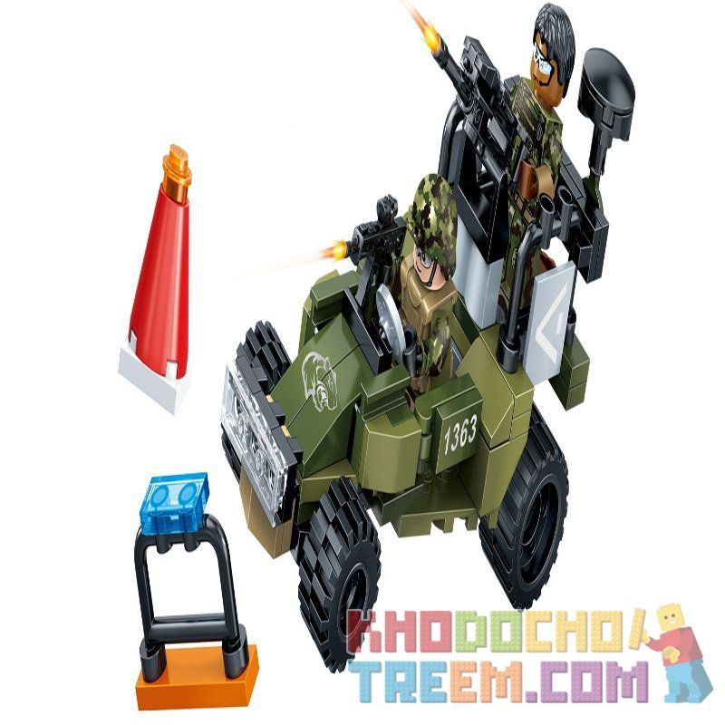 GUDI 8038A 8038B 8038C 8038D 8038E 8038F 8038G 8038H non  CĂN CỨ QUÂN SỰ bộ đồ chơi xếp lắp ráp ghép mô hình Tiger Hunt Chiến Dịch Săn Cọp 795 khối