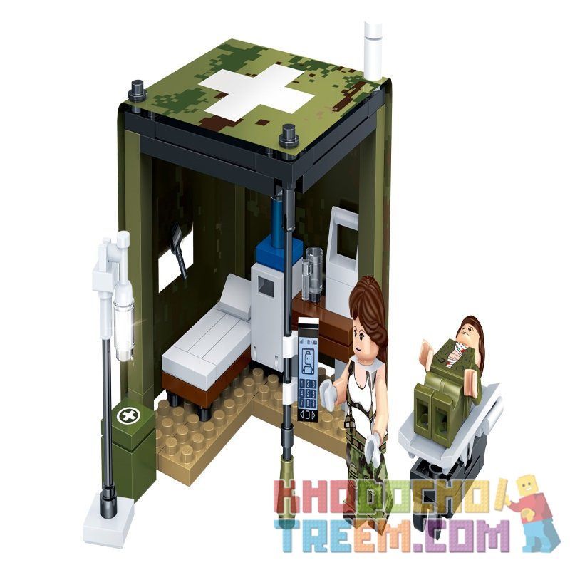 GUDI 8038A 8038B 8038C 8038D 8038E 8038F 8038G 8038H non  CĂN CỨ QUÂN SỰ bộ đồ chơi xếp lắp ráp ghép mô hình Tiger Hunt Chiến Dịch Săn Cọp 795 khối