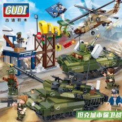 GUDI 8037 non  PHÒNG THỦ TRONG THÀNH PHỐ bộ đồ chơi xếp lắp ráp ghép mô hình Tiger Hunt TIGER HUNT CITY BATTLE Chiến Dịch Săn Cọp 725 khối