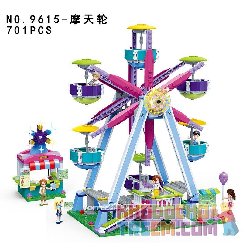 GUDI 9615 non  CHIẾC ĐU QUAY DIỆU KỲ bộ đồ chơi xếp lắp ráp ghép mô hình Modern Girls MODERN GIRLS FERRIS WHEEL Những Cô Gái Hiện Đại 701 khối