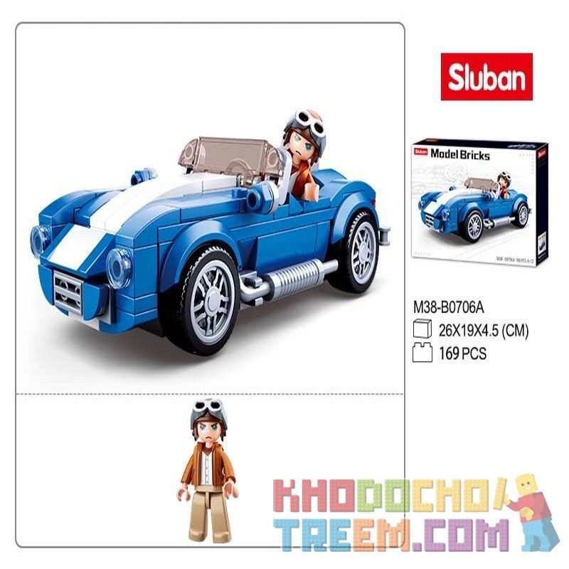 SLUBAN M38 non  XE CỔ 4 bộ đồ chơi xếp lắp ráp ghép mô hình Racers MODEL BRICKS Đua Tốc Độ 658 khối