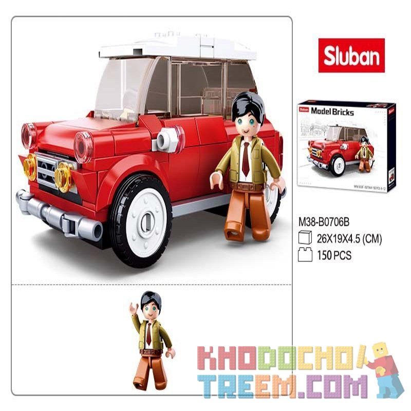 SLUBAN M38 non  XE CỔ 4 bộ đồ chơi xếp lắp ráp ghép mô hình Racers MODEL BRICKS Đua Tốc Độ 658 khối