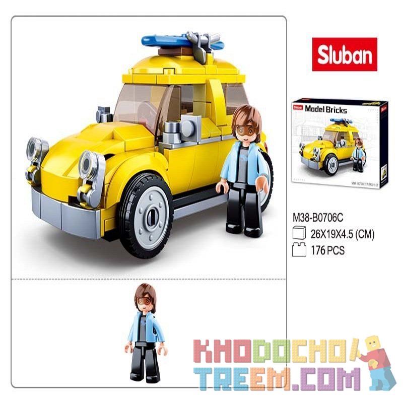 SLUBAN M38 non  XE CỔ 4 bộ đồ chơi xếp lắp ráp ghép mô hình Racers MODEL BRICKS Đua Tốc Độ 658 khối