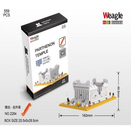 WISE HAWK 2284 Xếp hình kiểu Nanoblock ARCHITECTURE Parthenon Temple Đền Parthenon 559 khối