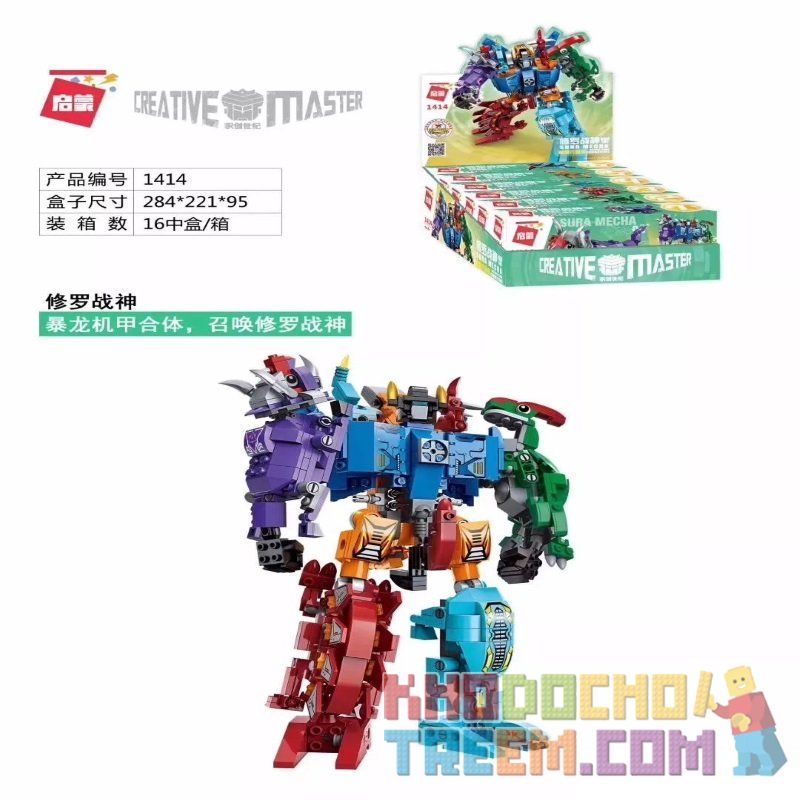 Enlighten 1414 Qman 1414 non  NGƯỜI MÁY SHURA GOD bộ đồ chơi xếp lắp ráp ghép mô hình Transformers Robot Đại Chiến Người Máy Biến Hình 553 khối