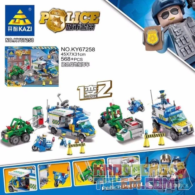 Kazi KY67258 67258 non Lego CẢNH SÁT ĐẶC NHIỆM bộ đồ chơi xếp lắp ráp ghép mô hình Police 568 khối