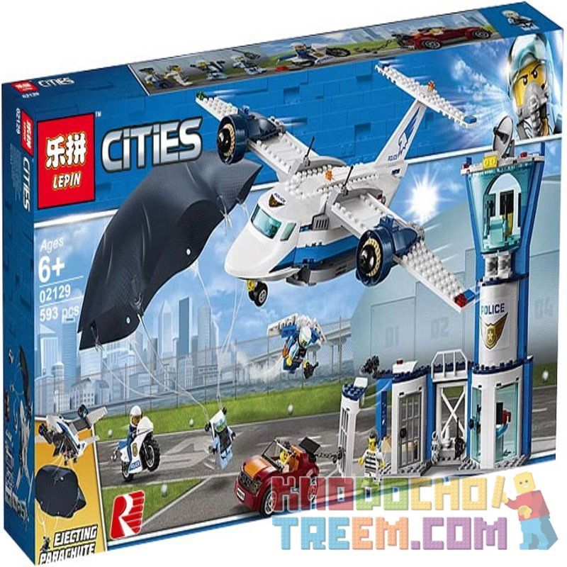 LARI 11210 LEPIN 02129 Xếp hình kiểu Lego CITY Air Base Air Special Police Air Special Police Base Máy Bay Phản Lực Cảnh Sát 529