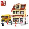SLUBAN M38-B0333 B0333 0333 M38B0333 38-B0333 non  XE BUÝT TRƯỜNG HỌC bộ đồ chơi xếp lắp ráp ghép mô hình City Thành Phố 496 khối