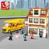 SLUBAN M38-B0333 B0333 0333 M38B0333 38-B0333 non  XE BUÝT TRƯỜNG HỌC bộ đồ chơi xếp lắp ráp ghép mô hình City Thành Phố 496 khối