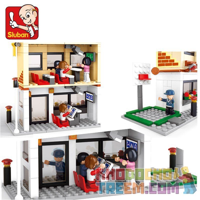 SLUBAN M38-B0333 B0333 0333 M38B0333 38-B0333 non  XE BUÝT TRƯỜNG HỌC bộ đồ chơi xếp lắp ráp ghép mô hình City Thành Phố 496 khối