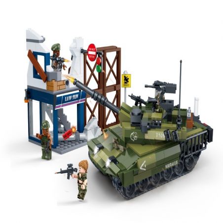 GUDI 8036 non  XE TĂNG PHÒNG THỦ bộ đồ chơi xếp lắp ráp ghép mô hình Tiger Hunt TIGER HUNT TANK DEFENCING WAR Chiến Dịch Săn Cọp 493 khối
