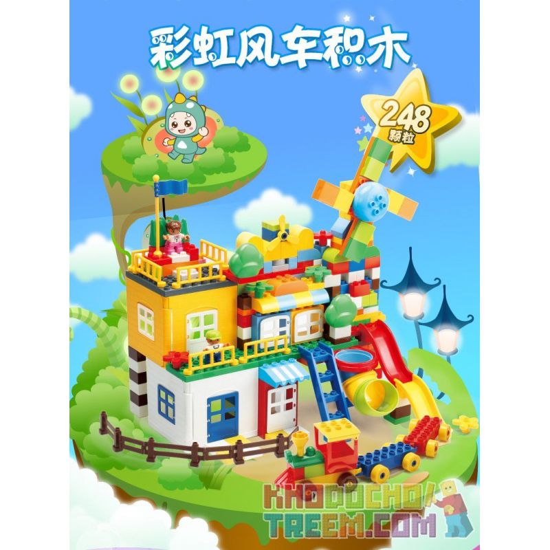 Feelo 1600B Xếp hình kiểu LEGO Duplo Smart windmill house assembly lắp ráp ngôi nhà cối xay gió thông minh 248 khối Feelo 1600B Xếp hình kiểu LEGO Duplo Smart windmill house assembly lắp ráp ngôi nhà cối xay gió thông minh 248 khối