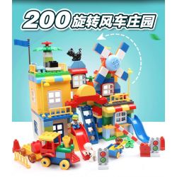 FEELO 1623A Xếp hình kiểu    Smart Windmill Train Station Ga Tàu Hỏa Cối Xay Gió Thông Minh 200 khối