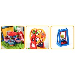 FEELO 1623B Xếp hình kiểu    Amusement Park Model Lắp Ráp Mô Hình Khu Vui Chơi 158 khối