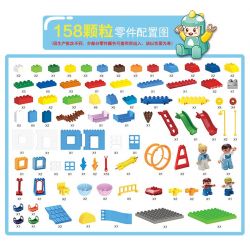 FEELO 1623B Xếp hình kiểu    Amusement Park Model Lắp Ráp Mô Hình Khu Vui Chơi 158 khối