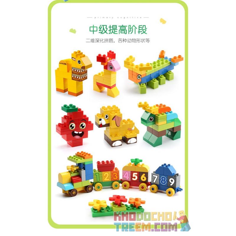 Feelo 1616 Xếp hình kiểu LEGO Duplo Smart block assembly lắp ráp khối thông minh 130 khối Feelo 1616 Xếp hình kiểu LEGO Duplo Smart block assembly lắp ráp khối thông minh 130 khối